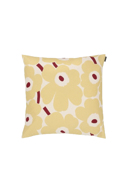 Pieni Unikko Cushion Cover Butter Yellow Red