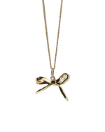 Bow Charm Necklace 23k Gold Plated