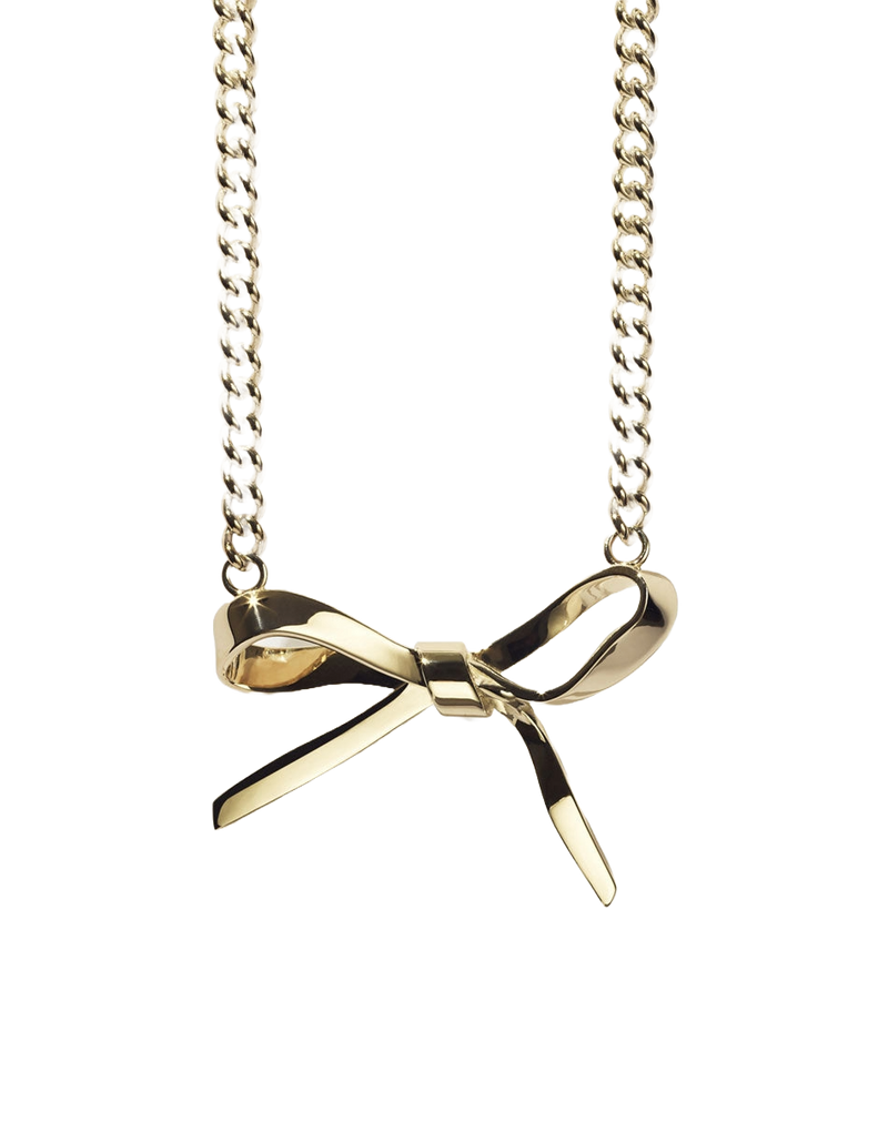 Bow Necklace Large 23k Gold Plated