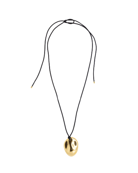 Drop Dome Pendant Necklace in Gold