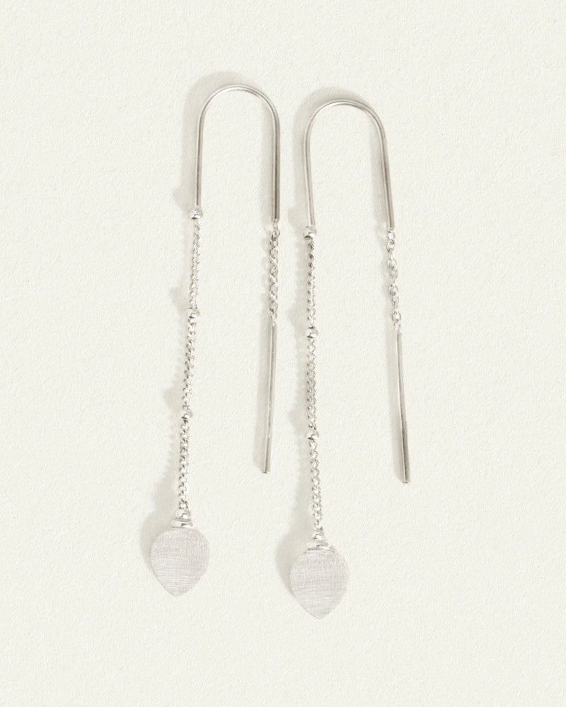 Hanging Lotus Earrings Silver