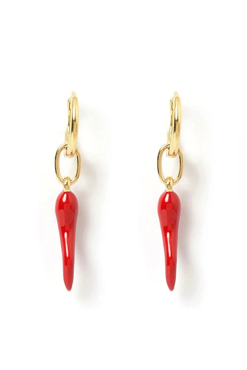 Cornicello Red Charm Earrings