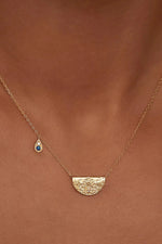 Gold Lotus Birthstone Necklace September Sapphire