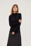 The Funnel Neck Top Black