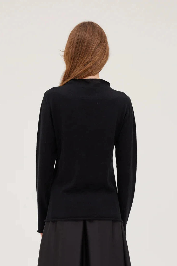 The Funnel Neck Top Black