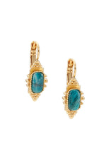 Serti Talisman Earrings Gold Blue Apatite