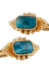 Serti Talisman Earrings Gold Blue Apatite