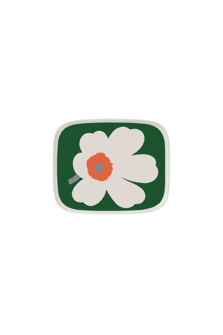 Oiva / Unikko 60th Anniversary Plate 15x12 Cm White Green Orange