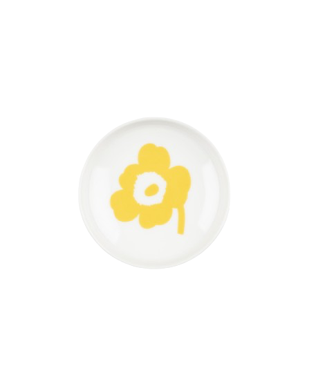 Oiva / Unikko Plate 8.5 Cm White Spring Yellow