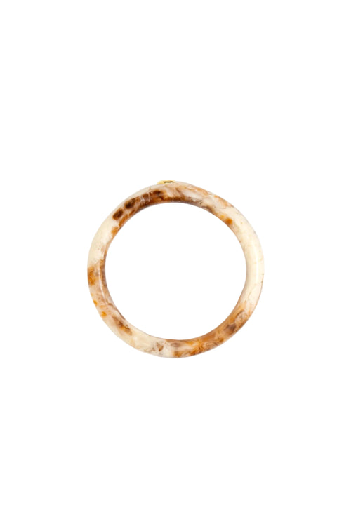 Round Rock Wishbone Bangle Light Horn Gold