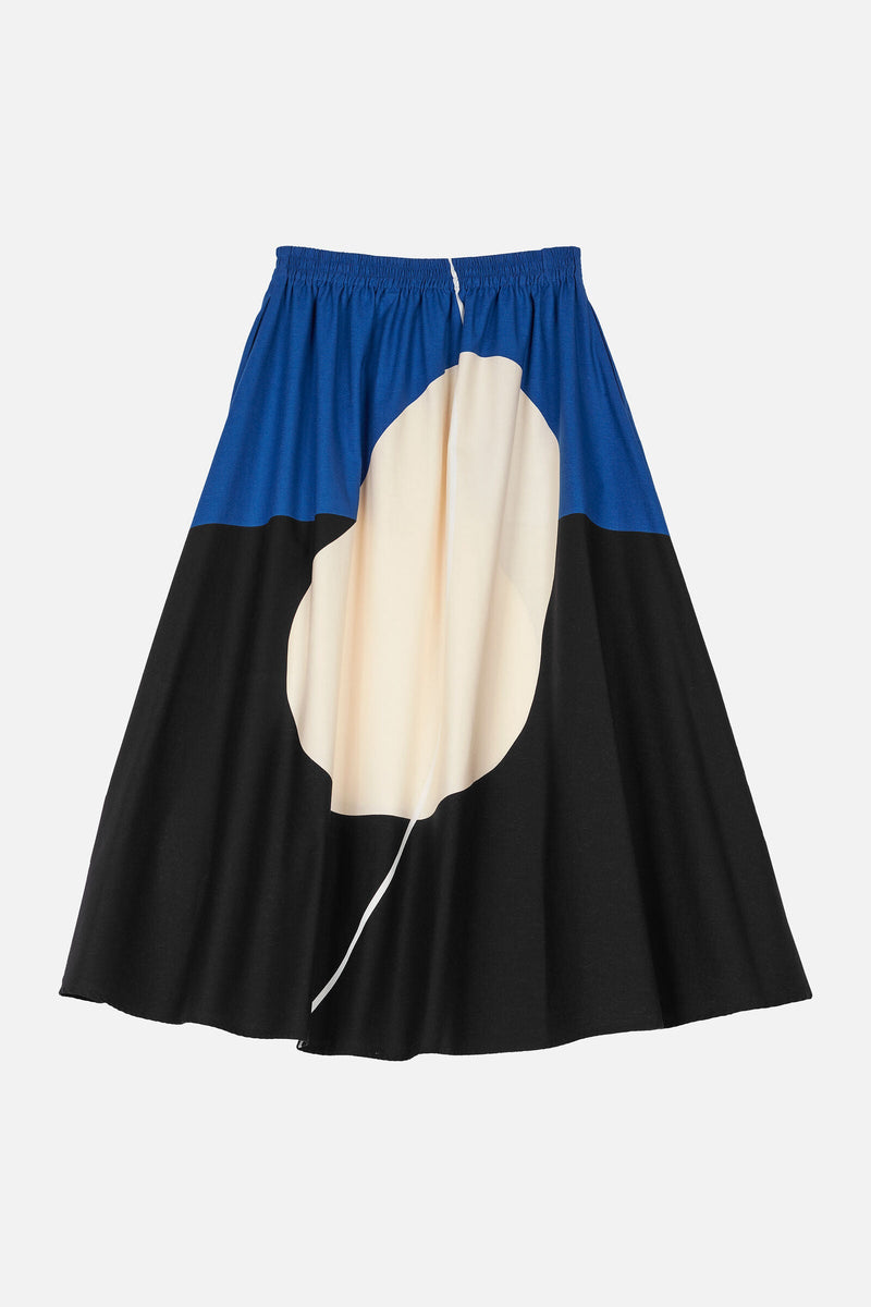 Safiiri Kivi Näkee Unta Cotton Skirt Black Blue White