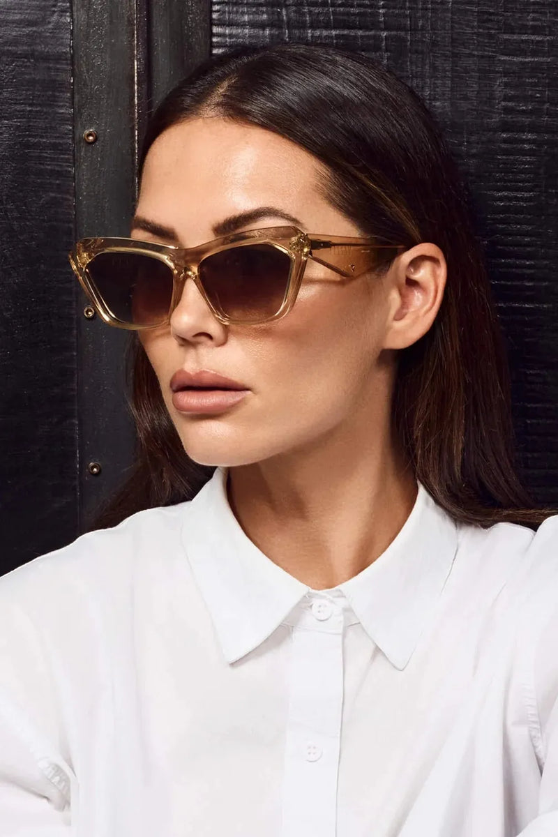 Piaf Champagne w. Gold Metal / Brown Gradient Lens