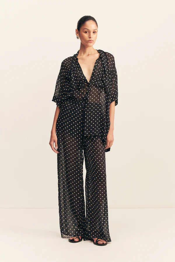 Houston Drawstring Pant Noir Polka
