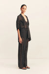 Houston Drawstring Pant Noir Polka