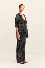 Houston Drawstring Pant Noir Polka