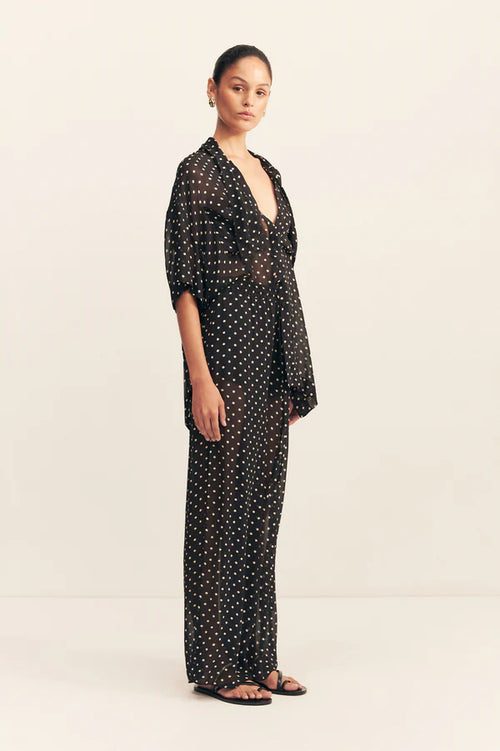 Houston Drawstring Pant Noir Polka