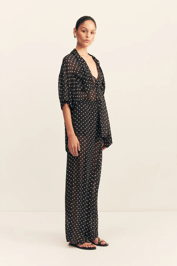 Houston Drawstring Pant Noir Polka