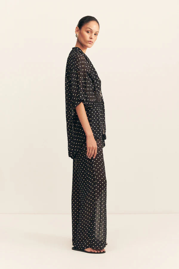 Houston Drawstring Pant Noir Polka