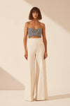 Oceane Strapless Twist Top Navy/Ivory