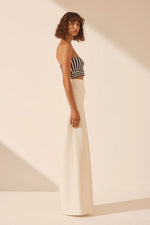 Oceane Strapless Twist Top Navy/Ivory