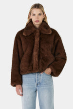 Frankie Faux Fur Jacket Chocolate
