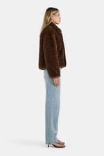 Frankie Faux Fur Jacket Chocolate