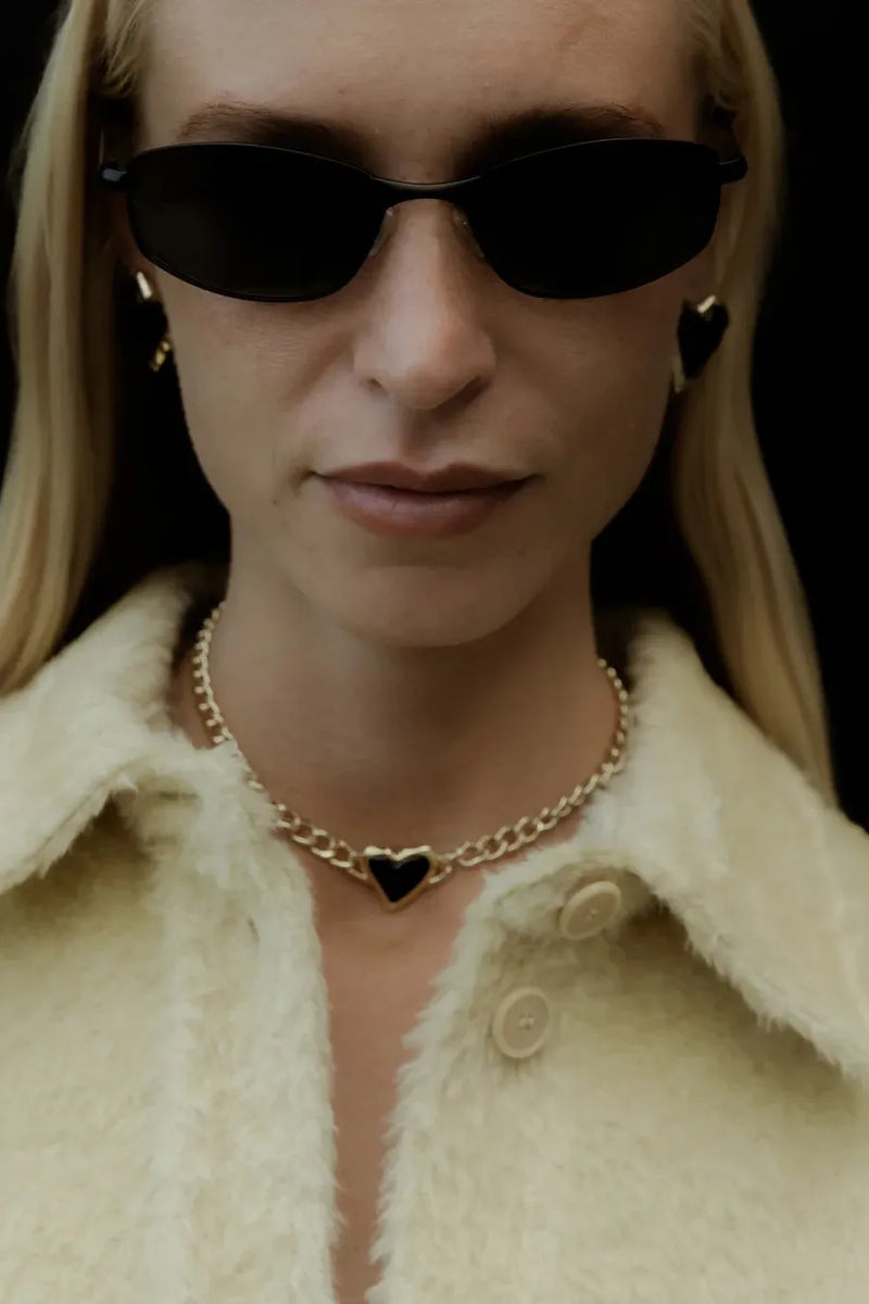 Whitney Heart Choker 18K Gold Plating