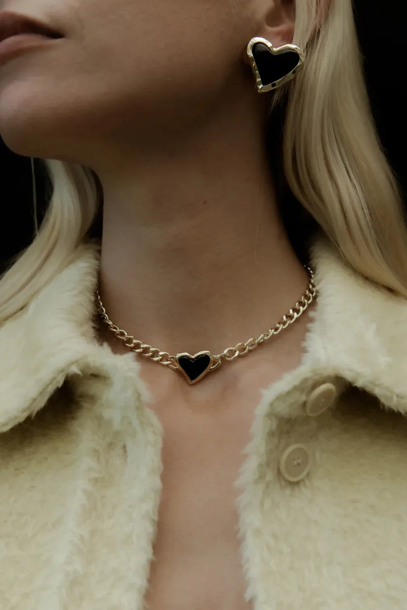 Whitney Heart Choker 18K Gold Plating