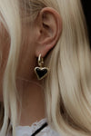 Whitney Heart Charm Earrings 18K Gold Plating