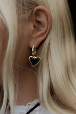 Whitney Heart Charm Earrings 18K Gold Plating