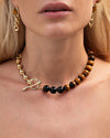 Primal Statement Necklace Tiger's Eye 18K Gold Plating