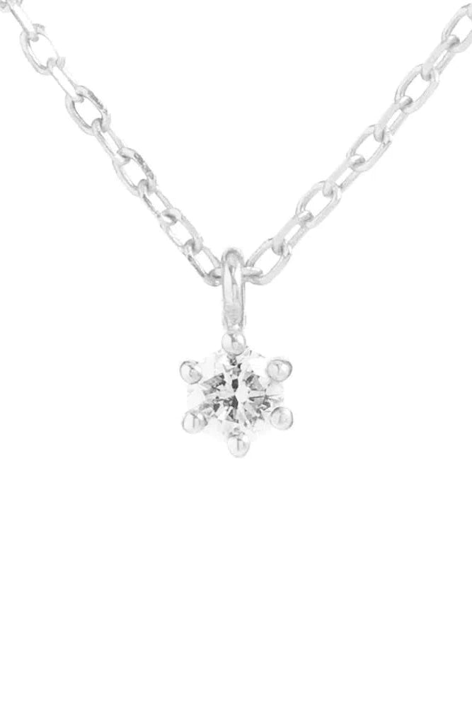 14k White Gold Sweet Droplet Diamond Necklace