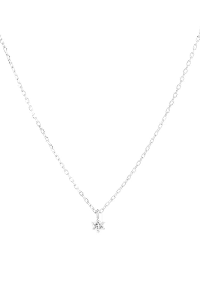 14k White Gold Sweet Droplet Diamond Necklace