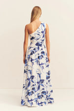 Willa Asymmetrical Gathered Maxi Dress Bluebell Wallpaper