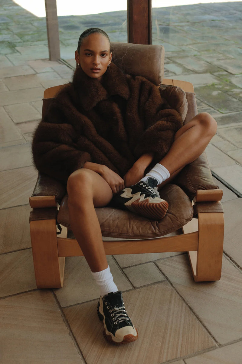 Frankie Faux Fur Jacket Chocolate