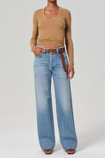 Annina High Rise Wide Leg 33" in Meuse