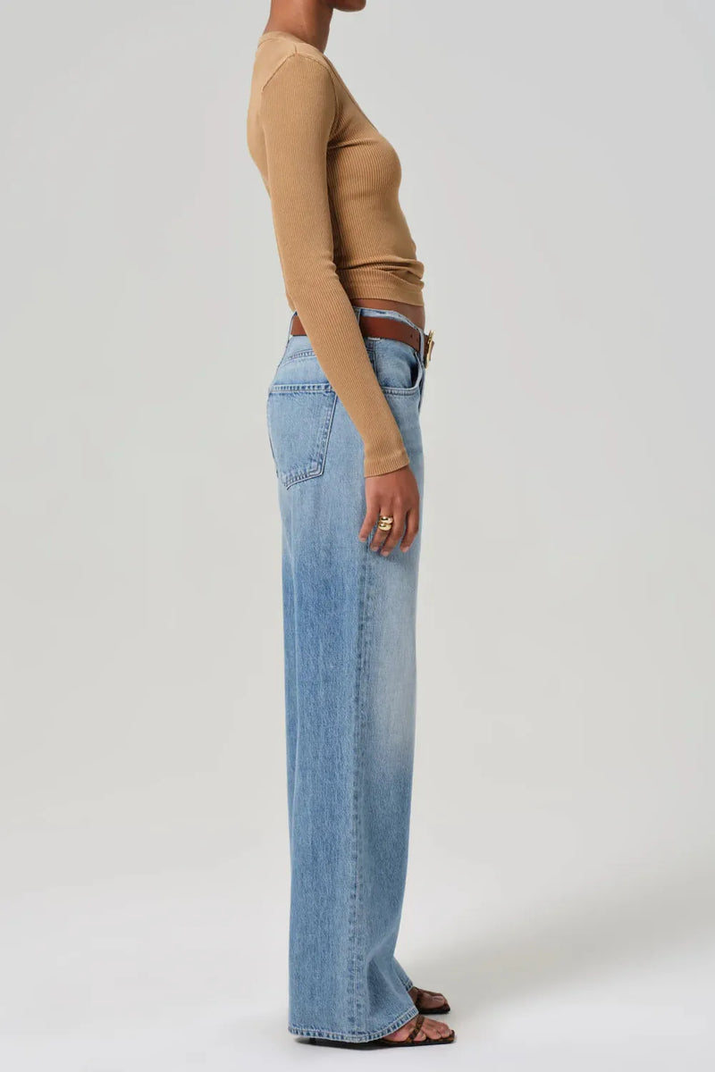 Annina High Rise Wide Leg 33" in Meuse