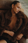 Frankie Faux Fur Jacket Chocolate