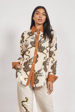 Lottie Leopard Shirt in Ecru