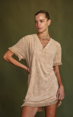 Marrakesh Tile Terry Dress Macadamia