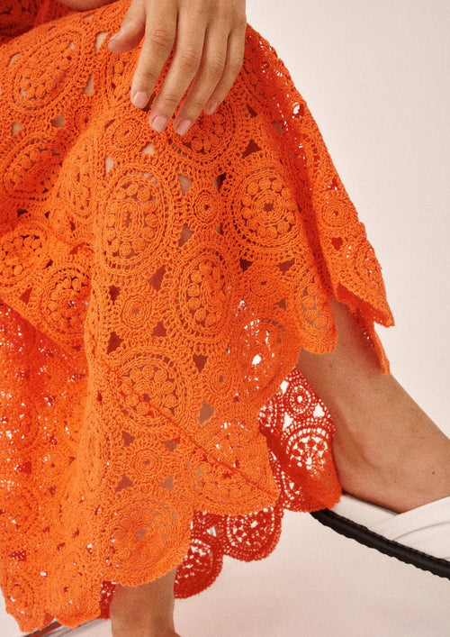 Sunray Crochet Dress Crochet Rosso