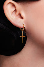 Cross Earrings Gold