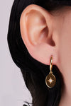 Diamond Signet Earrings Gold