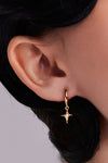 Pearl North Star Earrings Gold