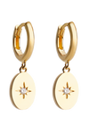 Diamond Signet Earrings Gold