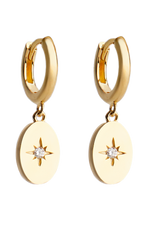 Diamond Signet Earrings Gold