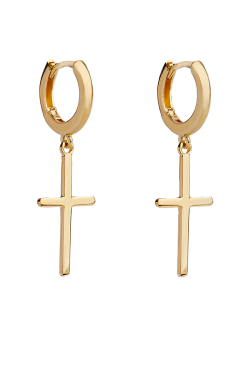 Cross Earrings Gold