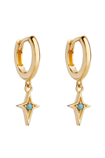 Turquoise North Star Earrings Gold