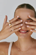 Pearl Bar Ring Gold