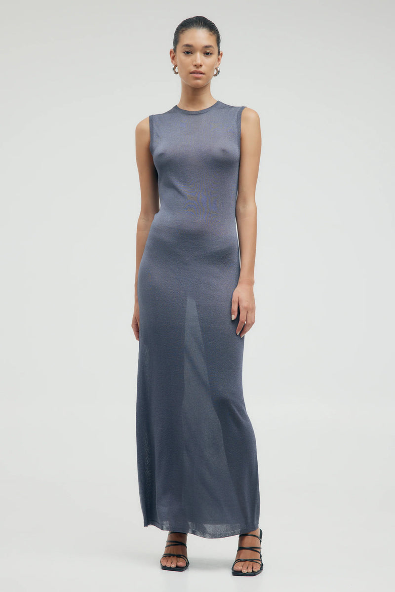 Glimmer Knit Tank Maxi Slate